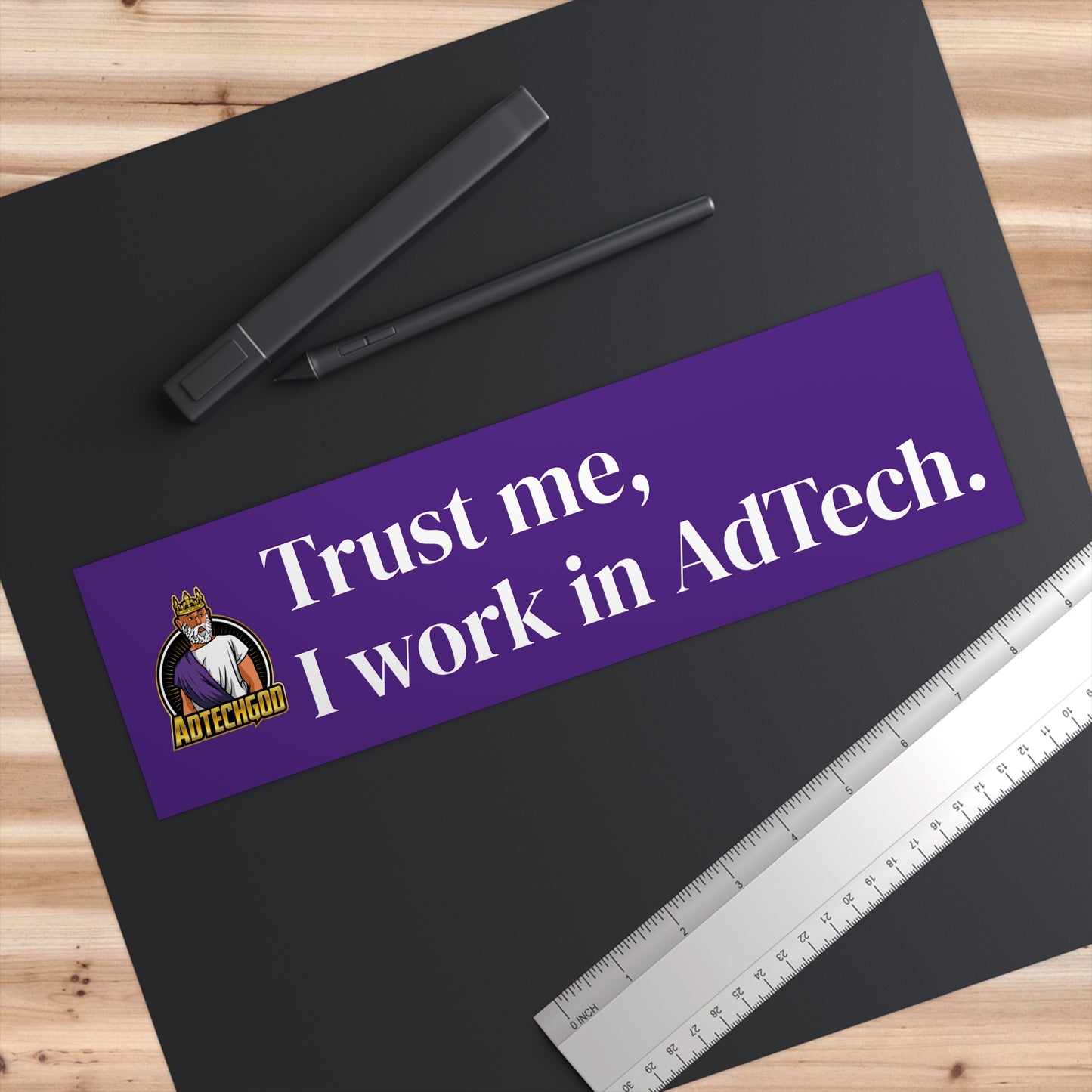 AdTechGod Trust Me Bumper Sticker, Funny Car Decal, Work Humor Sticker, Gift for AdTech Professionals, Car Accessories, Office Decor